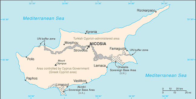 maps of cyprus. Map of Cyprus