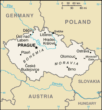 Map Of Europe Czech Republic