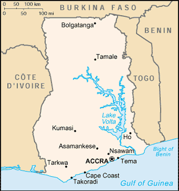 map of ghana west africa. Map of Ghana