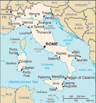 map of italy. Map of Italy
