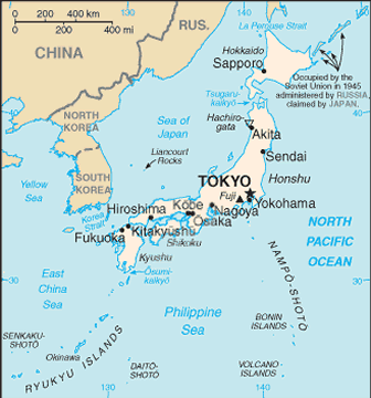 japan map. Map of Japan