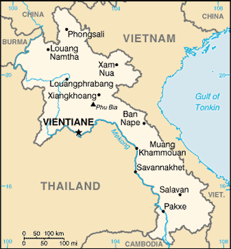 Map Of Laos And Thailand. Map of Laos