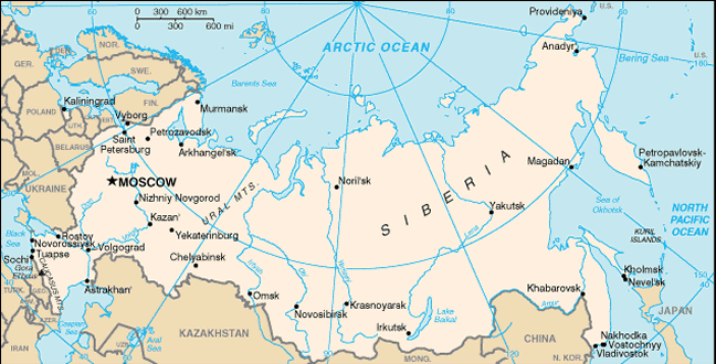 map of europe and asia. Map of Russia