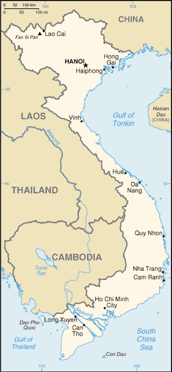 Map Of Laos And Vietnam. Map of Vietnam