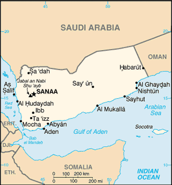 Map Of Yemen And Surrounding Countries. Map of Yemen with surrounding