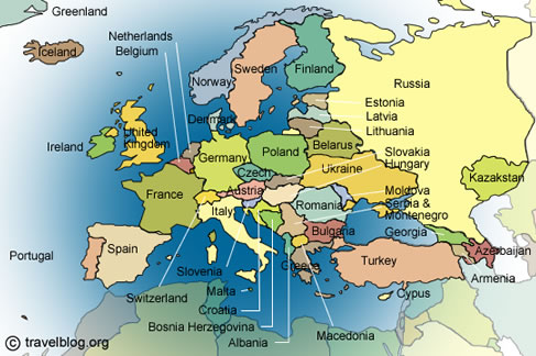Map Of Europe With Mountains
