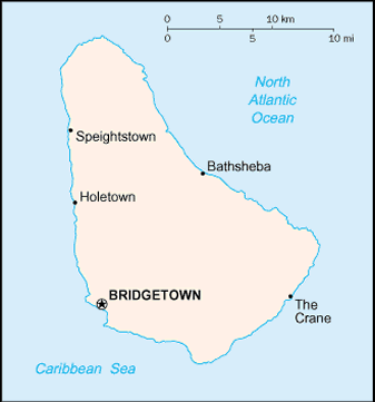 Map of Barbados