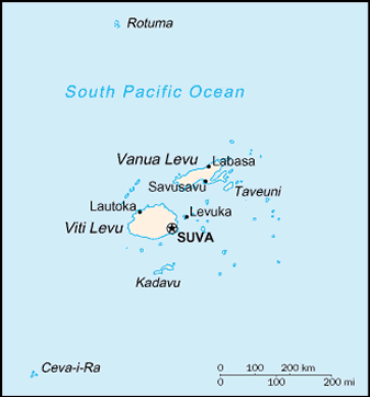 Map of Fiji