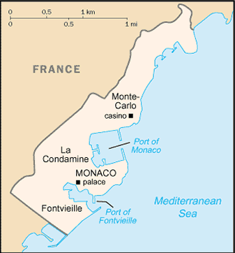 monaco france map
